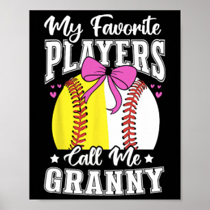 Póster Mis jugadores favoritos de sóftbol béisbol me llam