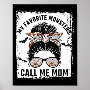 Póster Mis monstruos favoritos me llaman Mamá Mesy Bun Mo