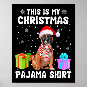 Póster Mis Navidades Perro Bulldog Francés Pajama Puppy L