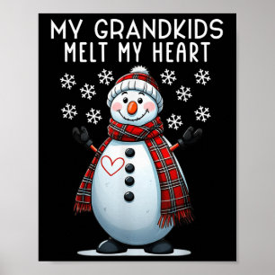 Póster Mis nietos funden mi abuelo de muñeco de nieve