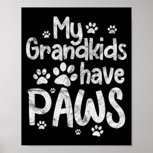 Póster Mis nietos tienen patas Perro Gato Abuela Abuelo D