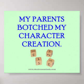 Póster Mis Padres Obstruyeron Mi Creación De Caracteres