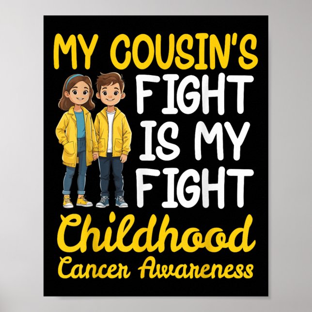 Póster Mis Primos Luchan Contra El Cáncer Infantil. (Frente)