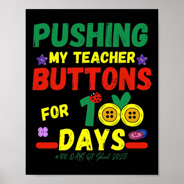 Póster Mis profesores Botones 100 días Diversión School 2 (Frente)