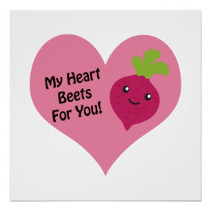 Póster Mis remolachas de corazón para ti