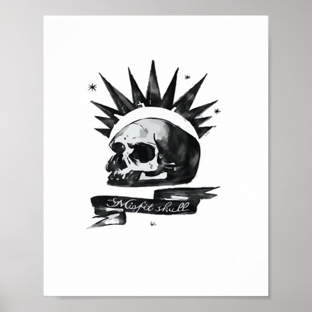 Póster Misfit Skull Creative Character Art Style  (Frente)