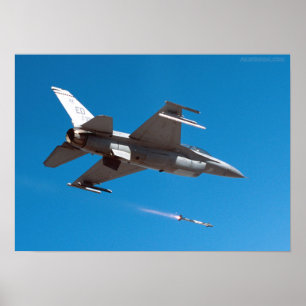 Póster Misil de la leña del halcón F-16