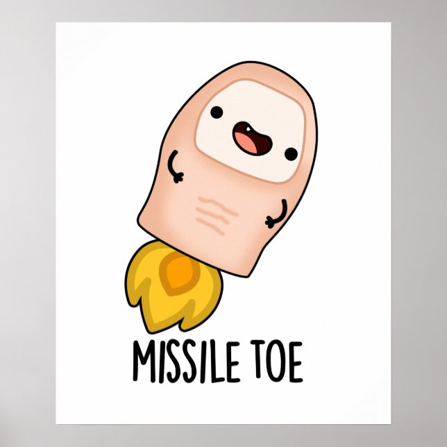 Póster Misil Toe Cute Mistletoe Pun (Frente)