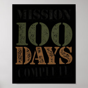 Póster Misión 100 Días Completar Feliz 100 Días De Escuel