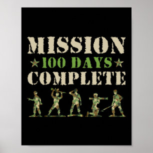 Póster Misión 100 Días De Escolar Completa Estudiante Así