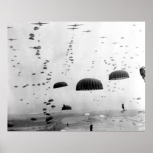 Póster Misión aerotransportada durante la pintura WW2