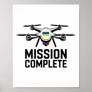 Póster Misión Completa Ucrania Frase Divertida