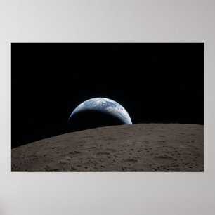 Póster Misión de la nave espacial Orión puesta de tierra