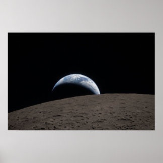Póster Misión de la nave espacial Orión puesta de tierra