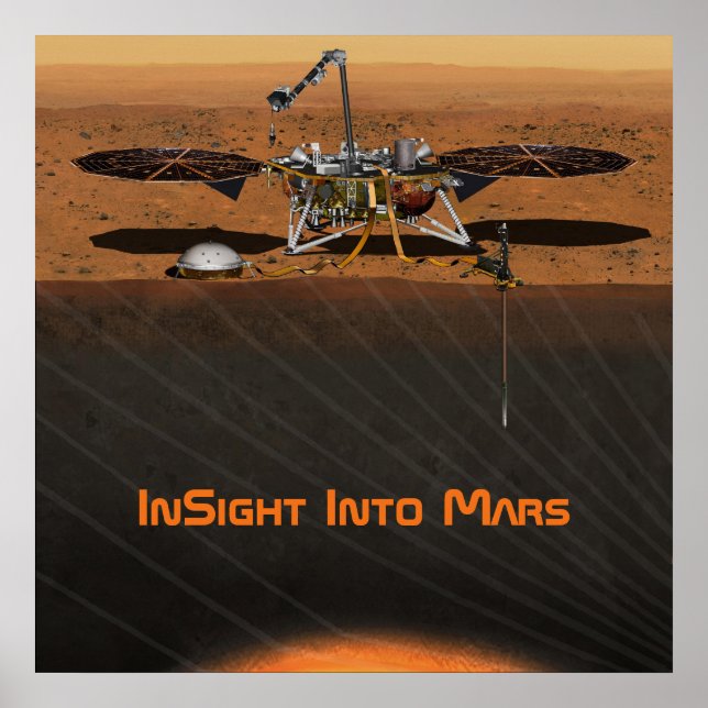 Póster Misión del aterrizador InSight en Marte (Frente)