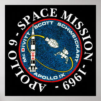 Póster Misión Espacial Apolo 9 1969 Insignia