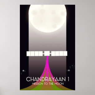 Póster Misión espacial Chandrayaan-1 a la Luna