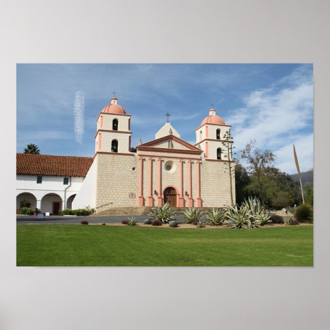Póster Misión Española Santa Barbara, California (Frente)