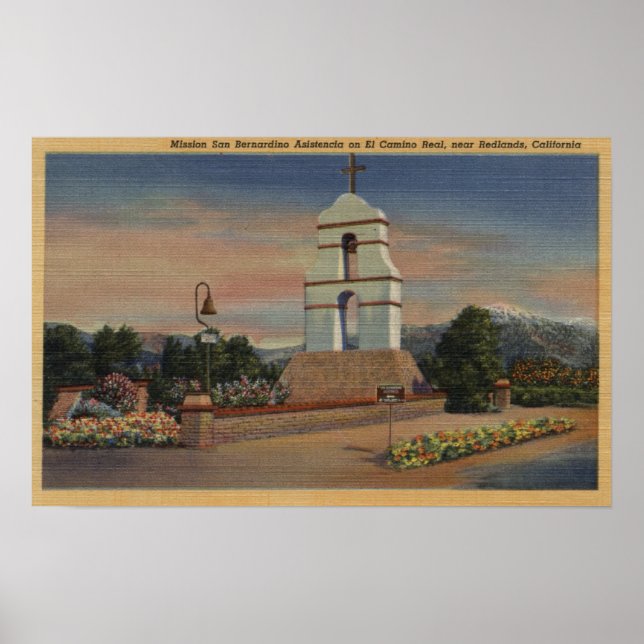 Póster Misión San Bernardino Asistencia (Frente)