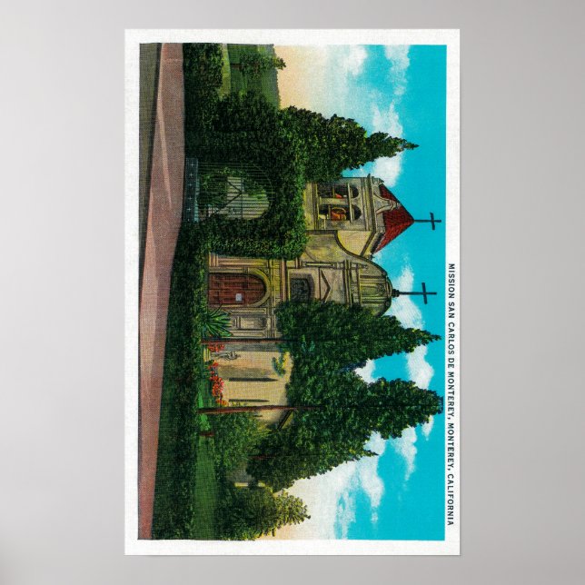 Póster Misión San Carlos De Monterey, California (Frente)