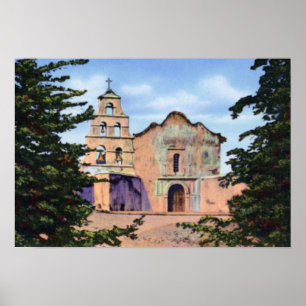 Póster Misión San Diego de Alcala de San Diego California