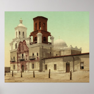 Póster Misión San Javier del Bac, Tucson, Arizona 1902