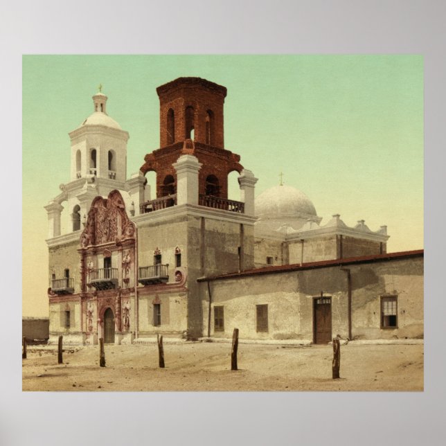 Póster Misión San Xavier del Bac, Tucson, Arizona, 1902 (Frente)