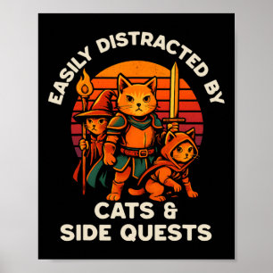 Póster Misión Secundaria de Gatos Gatos Divertidos Jugado