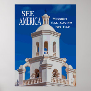 Póster Misión "See America" San Xavier Poster