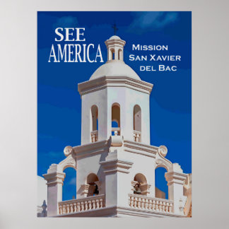 Póster Misión "See America" San Xavier Poster
