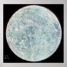 Póster Misiones del Surveyor Apollo y Luna Moon