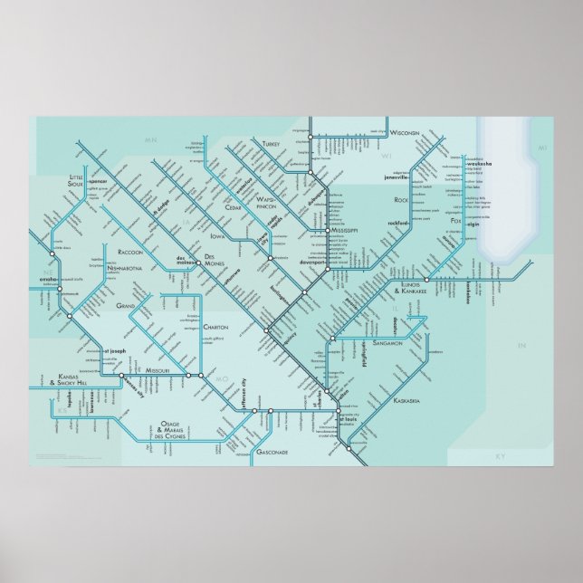 Póster Misisipi medio de 20" x 30" (Frente)