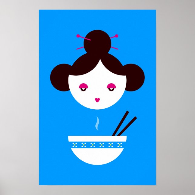 Póster Miso chica (¡personalizable de fondo!) (Frente)