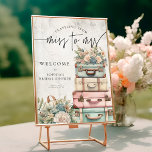 Póster Miss Viajero a la señora Vintage Floral Bridal Sho<br><div class="desc">Miss Viajero a la Sra. Vintage Floral Bridal Shower Foam Board</div>