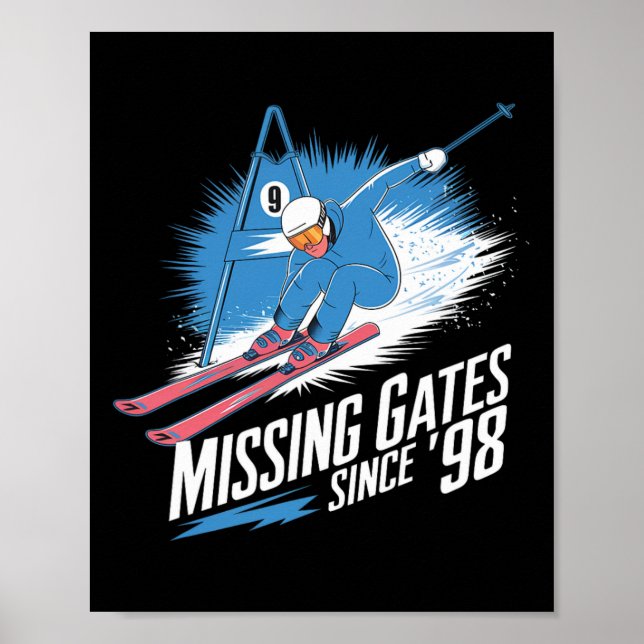 Póster Missing Gates Since 98 Alpine Skiing  (Frente)