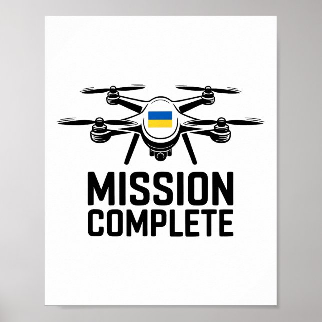 Póster Mission Complete Ukraine Funny Quote  (Frente)