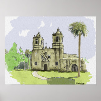 Póster Mission Concepcion  San Antonio Tx