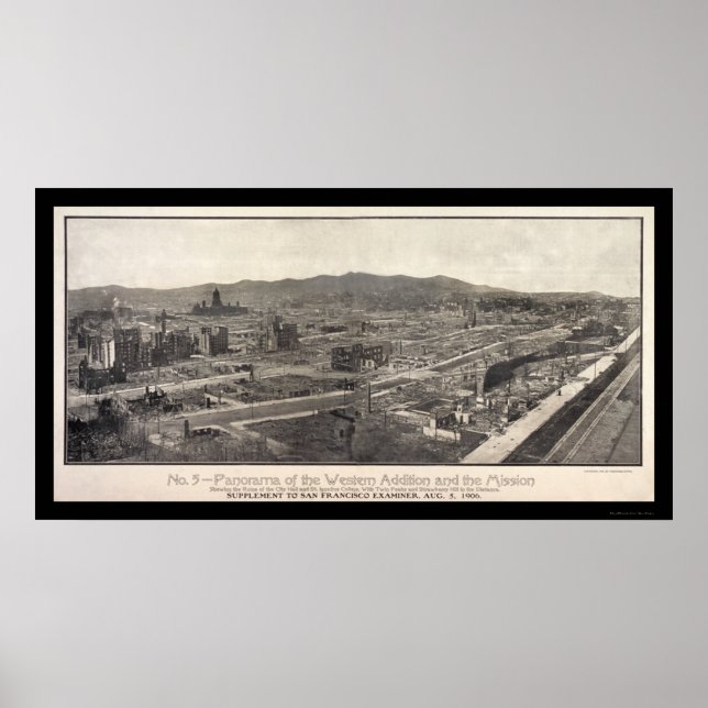 Póster Mission District San Francisco Photo 1906 (Frente)