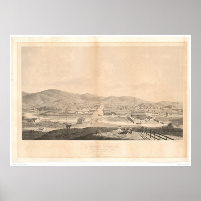 Póster Mission Dolores, San Francisco 1860 (1097A) (Frente)