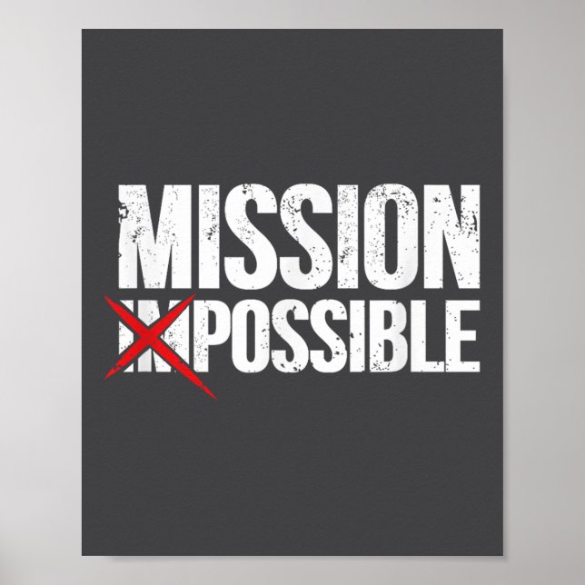 Póster Mission Ssible Saying Quote Shirt. Insrational Rel (Frente)