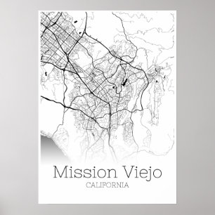 Póster Mission Viejo Map - California - City Map Poster
