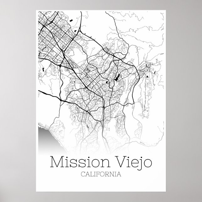 Póster Mission Viejo Map - California - City Map Poster (Frente)