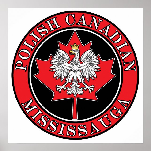 Póster Mississauga Round Poland Canadian Leaf (Frente)