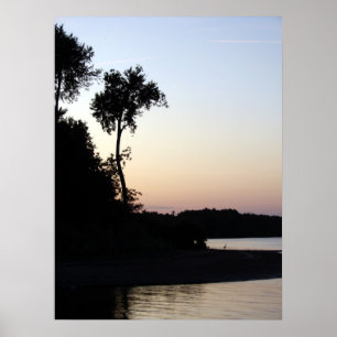 Póster Mississippi River Sunset