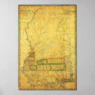 Póster MississippiMapa PanorámicoMisisipi