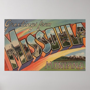 Póster Missoula, Montana - Escenas de letras grandes