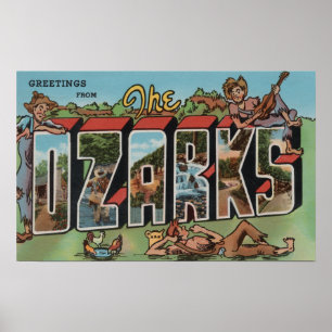 Póster Missouri - el Ozarks - escenas grandes de la letra