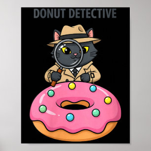 Póster Misterio de donut noir de detective de gato divert