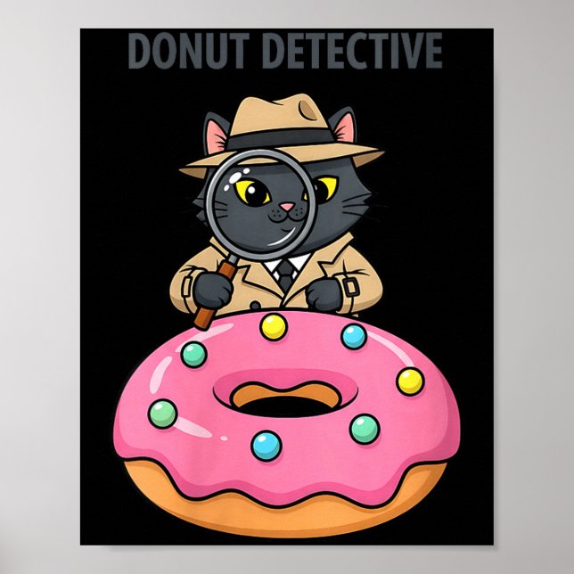 Póster Misterio de donut noir de detective de gato divert (Frente)