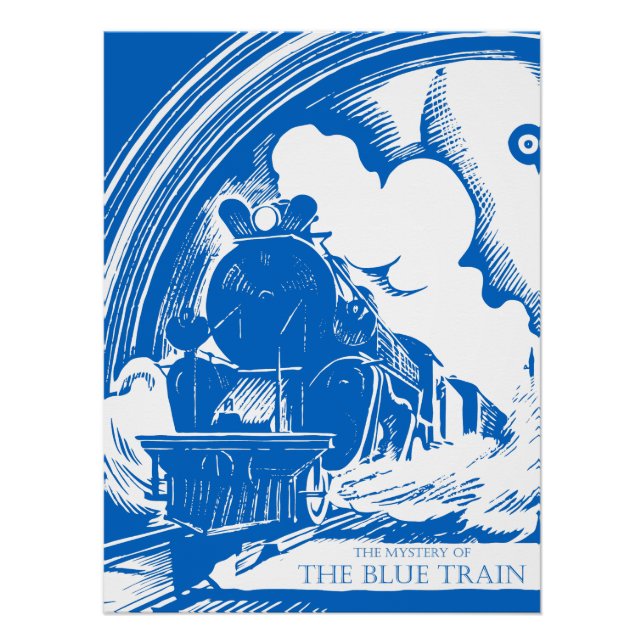 Póster Misterio del tren azul Agatha Christie Vintage (Anverso)